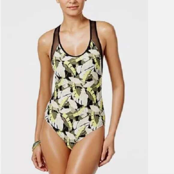 NWT Vince Camuto Swimsuit 1 one piece Sz 12 Racer Back - Picture 1 of 2